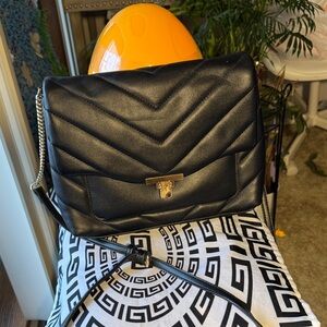 a new day Black Chevron Crossbody Bag